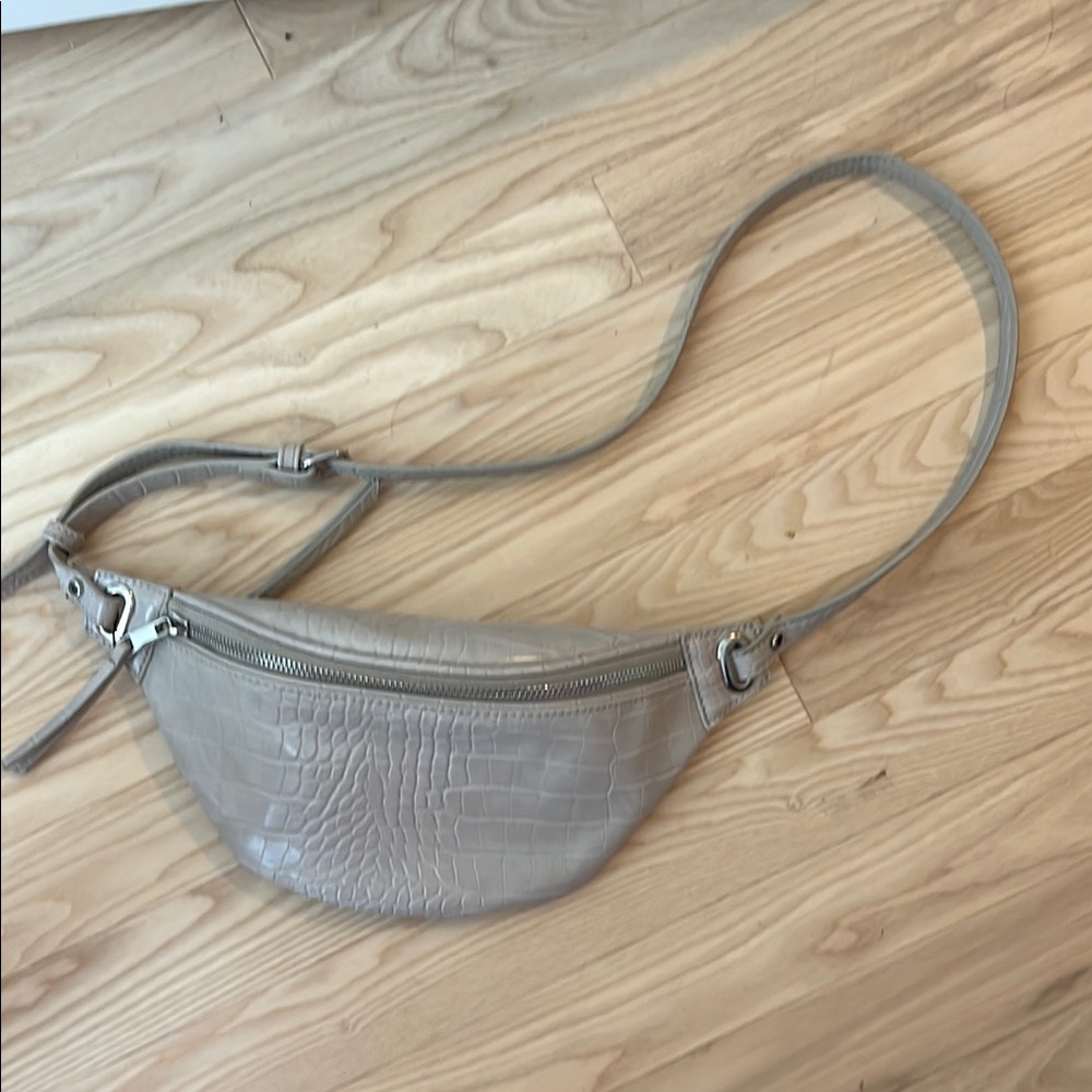 Gray Crocodile-Embossed Women's Bag